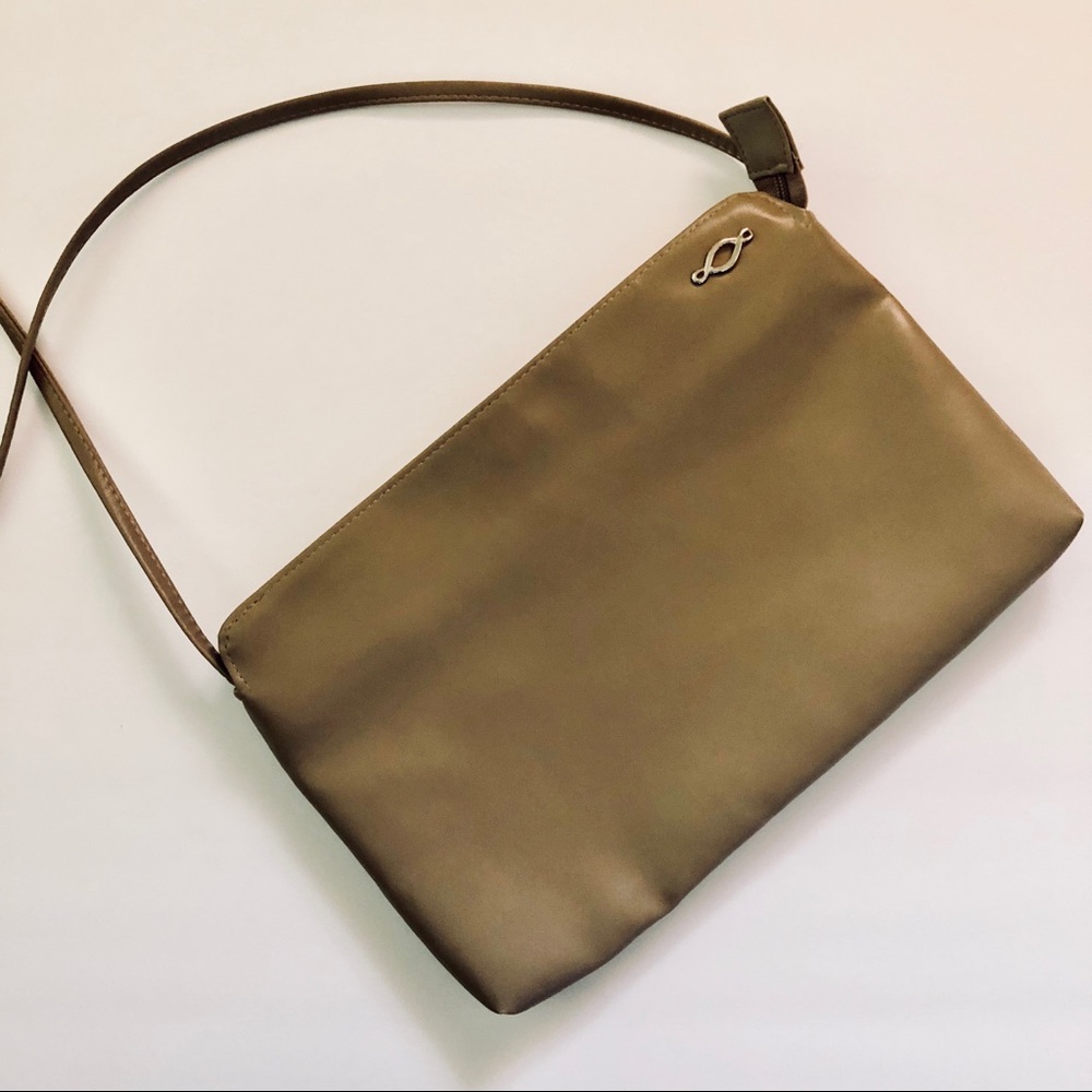 Vintage Taupe Leather Crossbody